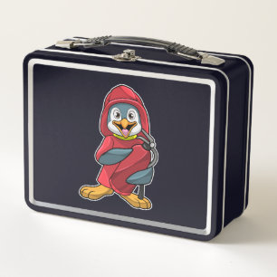 Penguin as Firefighter with Extinguisher Metal Lunch Box