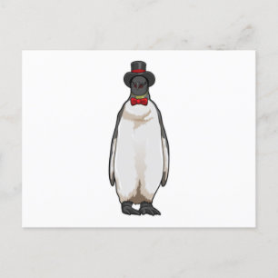 Penguin as Gentleman with Hat Postcard