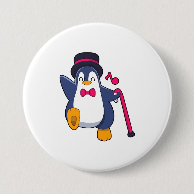 Penguin as Groom with Tie 7.5 Cm Round Badge (Front)
