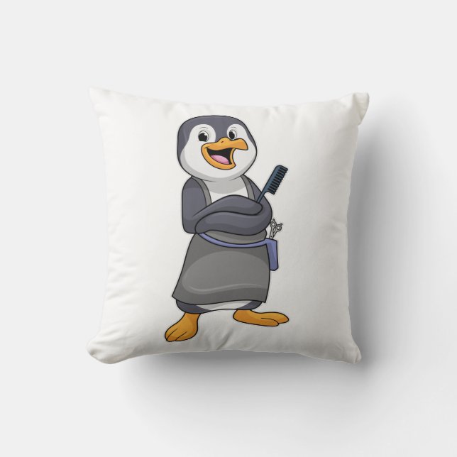 Penguin as Hair stylist with Comb Cushion (Front)