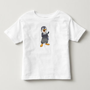 Penguin as Hair stylist with Comb Toddler T-Shirt