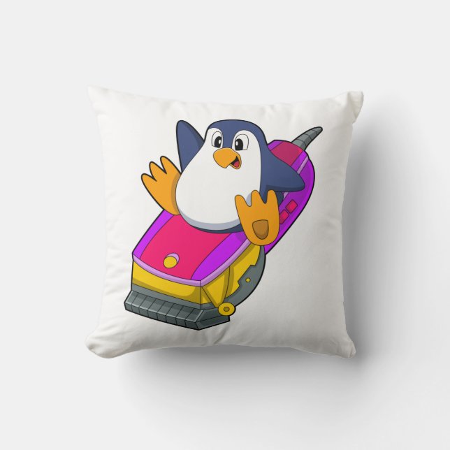 Penguin as Hairdresser with Razor Cushion (Front)