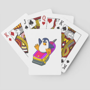 Penguin as Hairdresser with Razor Playing Cards