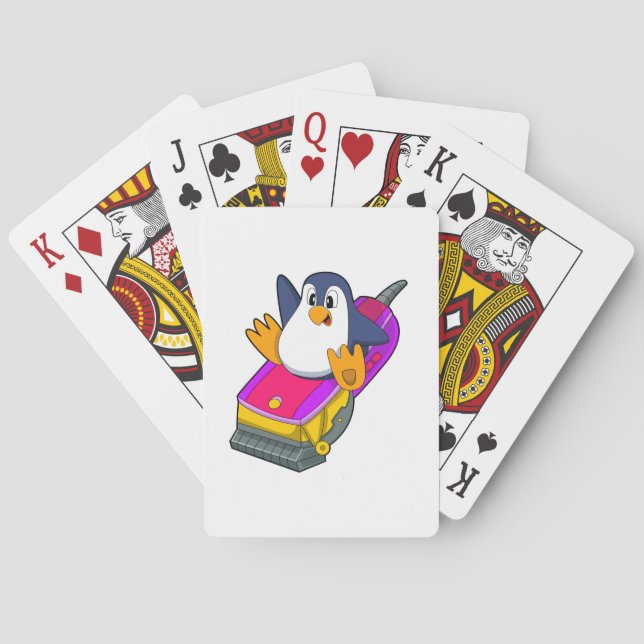 Penguin as Hairdresser with Razor Playing Cards (Back)
