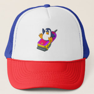 Penguin as Hairdresser with Razor Trucker Hat