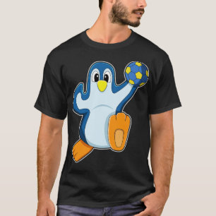Penguin as Handball player with Handball T-Shirt