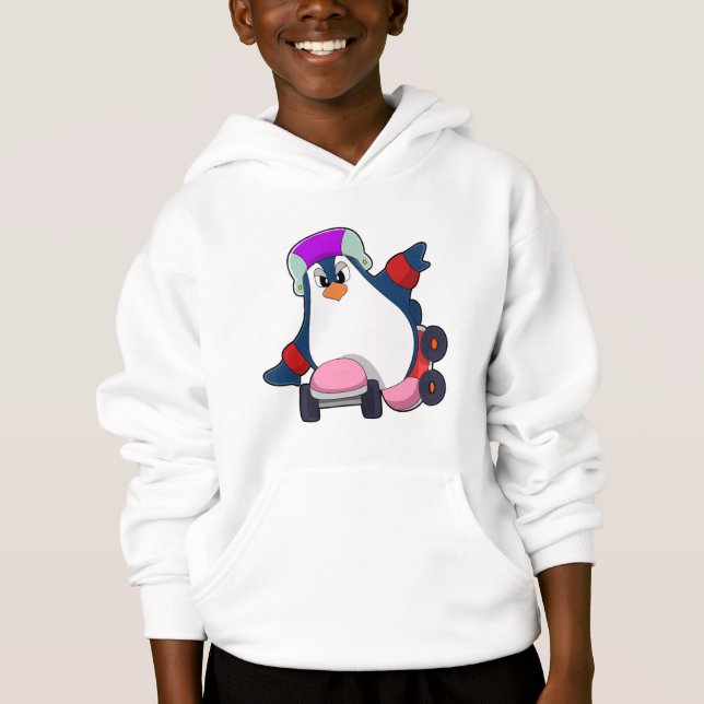Penguin as Inline Skater with Inline Skates (Front)