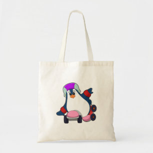 Penguin as Inline Skater with Inline Skates Tote Bag