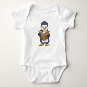 Penguin as Nerd with Book Baby Bodysuit