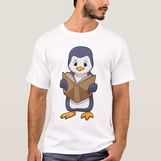 Penguin as Nerd with Book T-Shirt (Front)