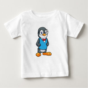 Penguin as Nerd with Glasses Baby T-Shirt