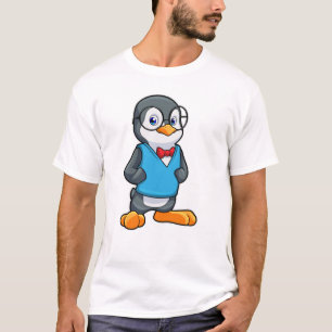 Penguin as Nerd with Glasses T-Shirt