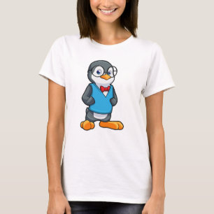 Penguin as Nerd with Glasses T-Shirt