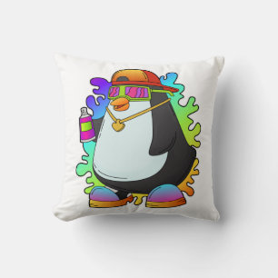 Penguin as Painter with Spray Cushion