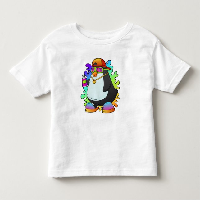 Penguin as Painter with Spray Toddler T-Shirt (Front)