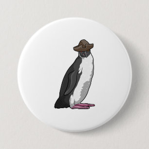 Penguin as Pirate with Hat 7.5 Cm Round Badge