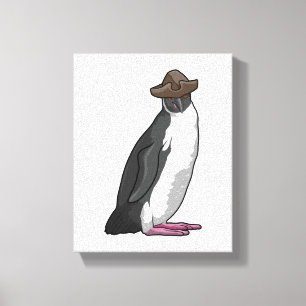 Penguin as Pirate with Hat Canvas Print