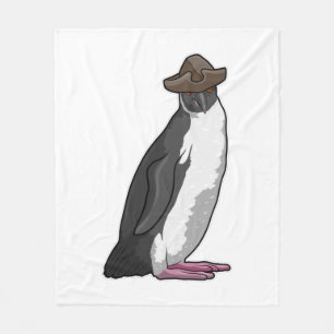 Penguin as Pirate with Hat Fleece Blanket