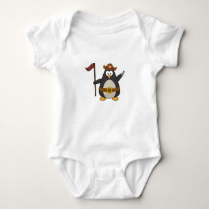 Penguin as Pirate with Pirate belt & Hat Baby Bodysuit