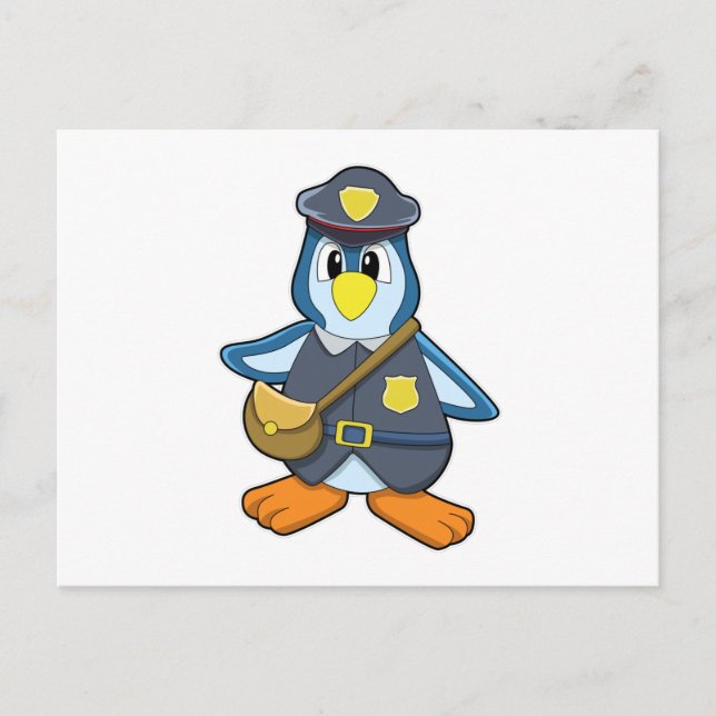 Penguin as Policewoman with Handbag Postcard (Front)