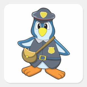 Penguin as Policewoman with Handbag Square Sticker