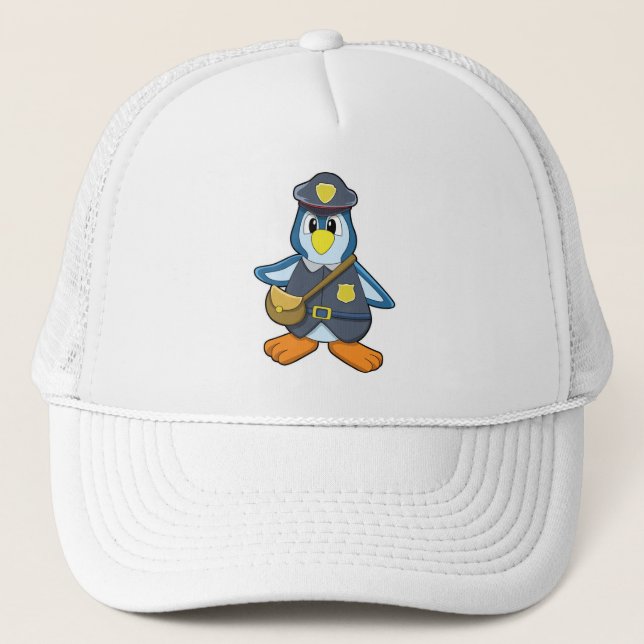 Penguin as Policewoman with Handbag Trucker Hat (Front)