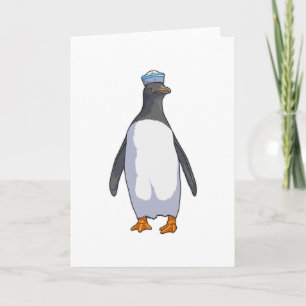 Penguin as Sailor with Hat Card