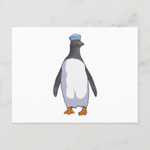 Penguin as Sailor with Hat Postcard