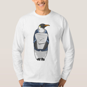 Penguin as Secretary with Stack of paper T-Shirt