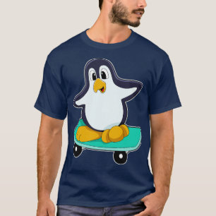 Penguin as Skater on Skateboard T-Shirt