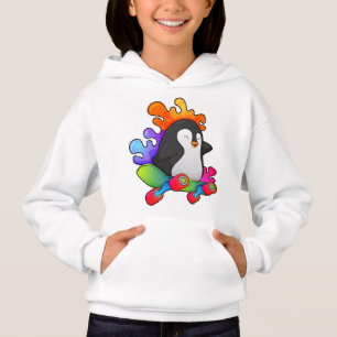 Penguin as Skater with Skateboard