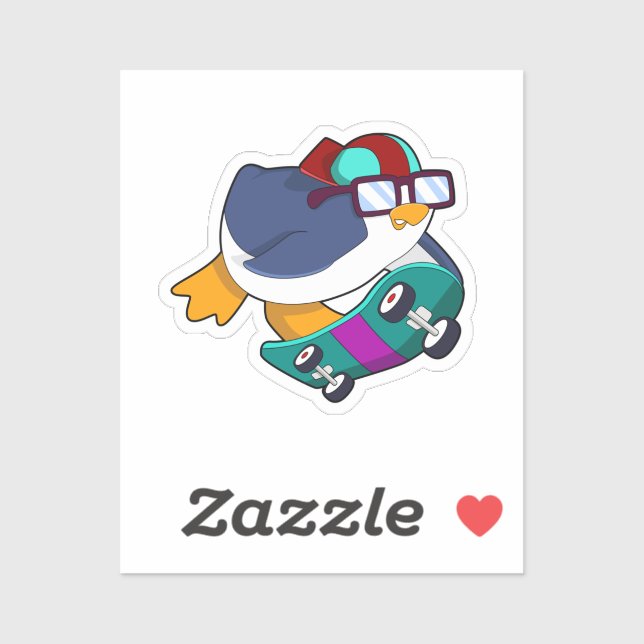 Penguin as Skater with Skateboard (Sheet)