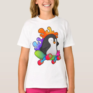 Penguin as Skater with Skateboard T-Shirt