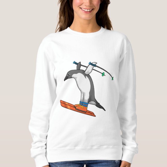 Penguin as Ski jumper with Ski Sweatshirt (Front)