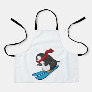Penguin as Skier with Ski Apron