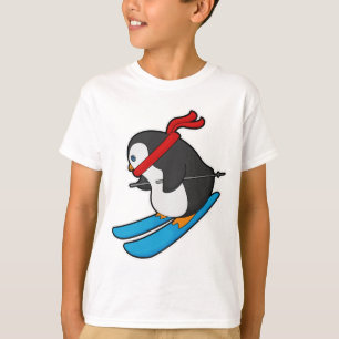 Penguin as Skier with Ski T-Shirt