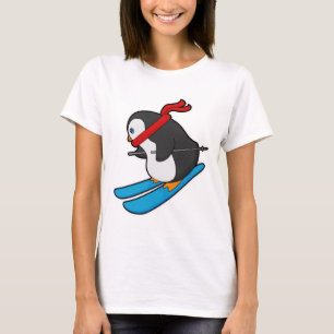 Penguin as Skier with Ski T-Shirt