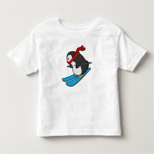 Penguin as Skier with Ski Toddler T-Shirt