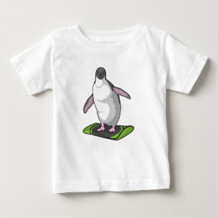 Penguin as Snowboarder with Snowboard Baby T-Shirt