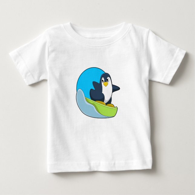 Penguin as Snowboarder with Sonowboard.PNG Baby T-Shirt (Front)