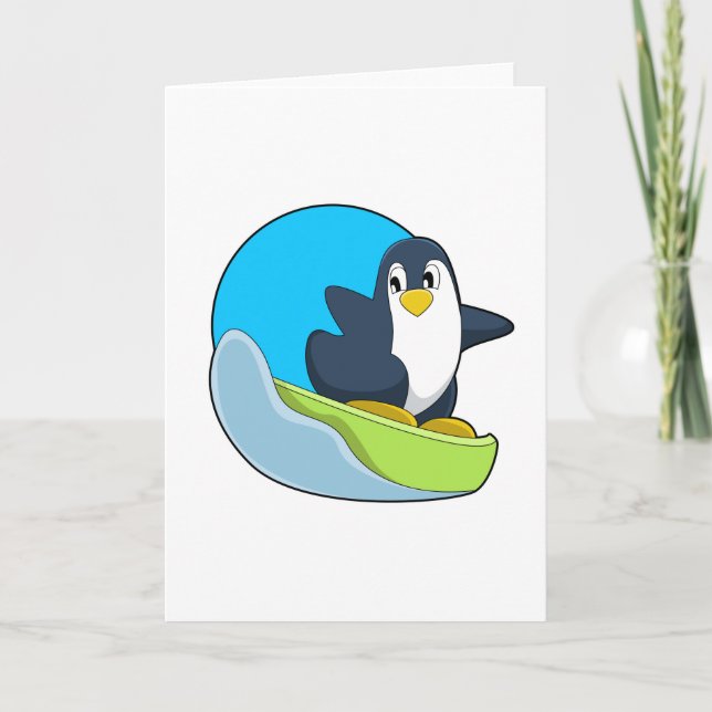 Penguin as Snowboarder with Sonowboard.PNG Card (Front)