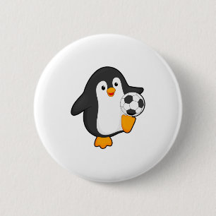 Penguin As Soccer Player With Soccer Ball T Shirt  6 Cm Round Badge