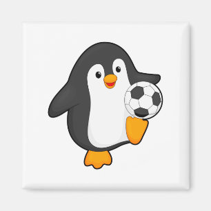 Penguin As Soccer Player With Soccer Ball T Shirt Magnet