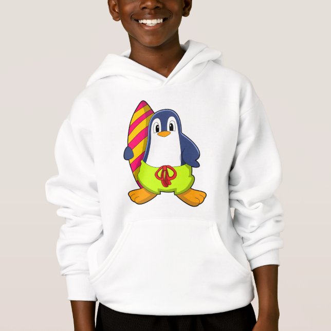 Penguin as Surfer with Surfboard (Front)