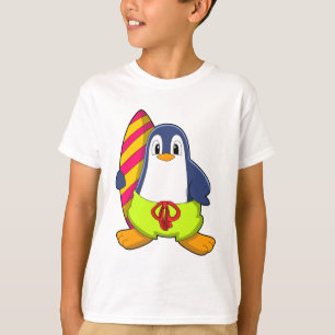 Penguin as Surfer with Surfboard T-Shirt