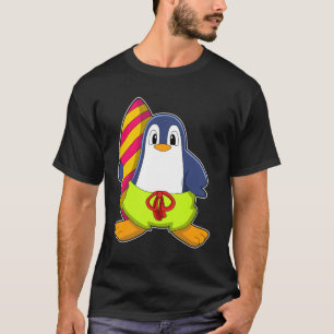 Penguin as Surfer with Surfboard T-Shirt