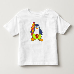 Penguin as Surfer with Surfboard Toddler T-Shirt