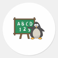 Penguin as Teacher with Blackboard