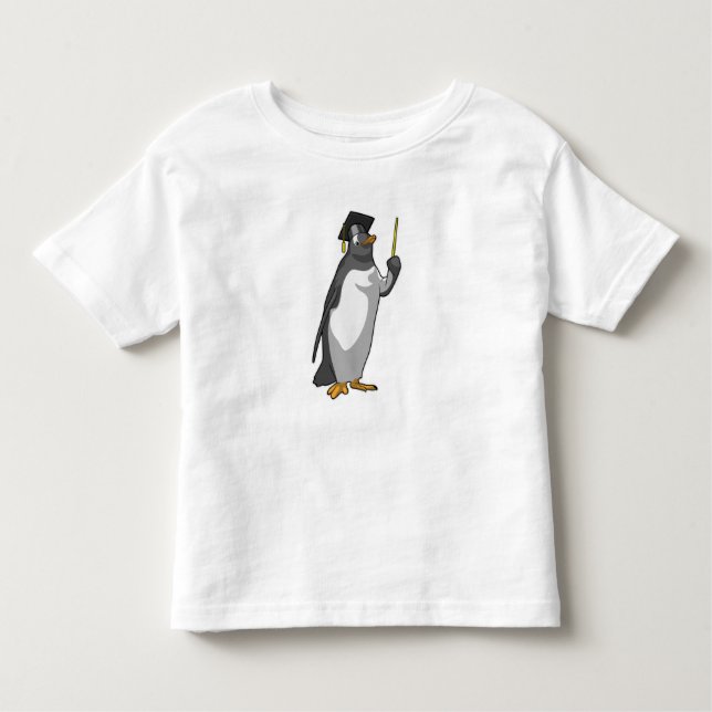 Penguin as Teacher with Pointer Toddler T-Shirt (Front)