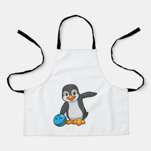 Penguin at Bowling with Bowling ball Apron